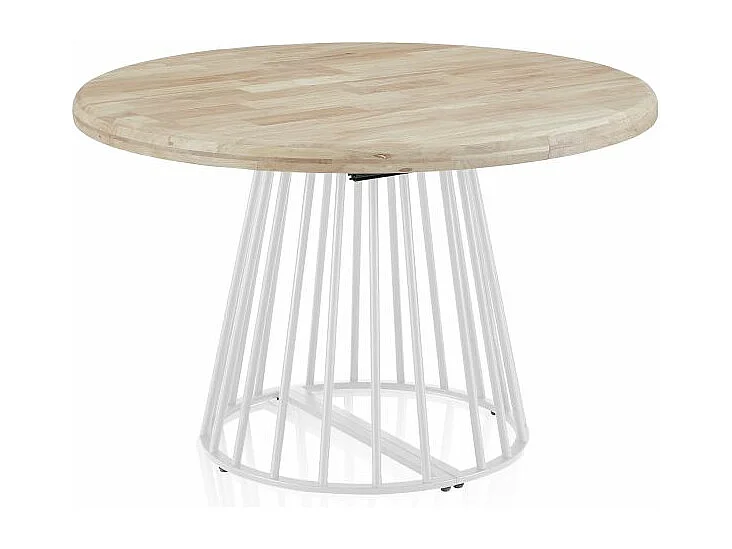 Mesa redonda extensible Meztil Blanco - Roble