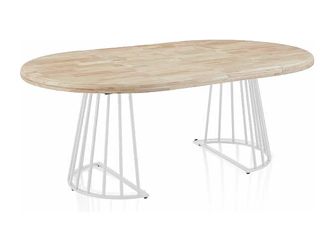 Mesa redonda extensible Meztil Blanco - Roble