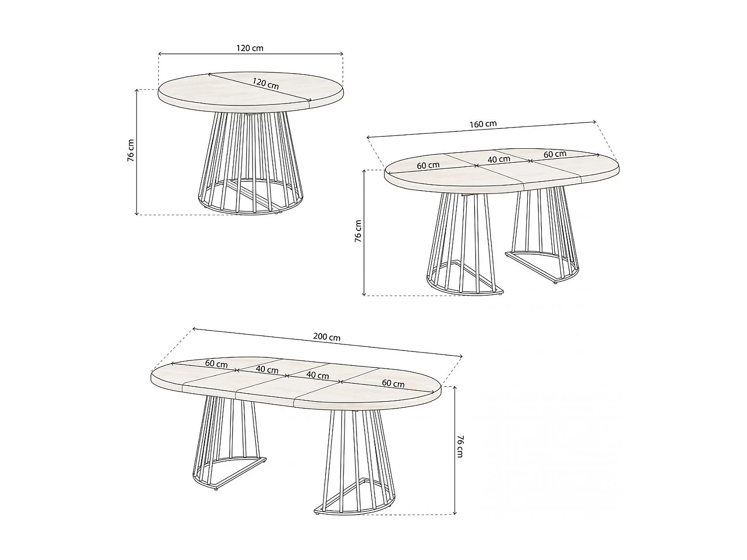Mesa redonda extensível Meztil