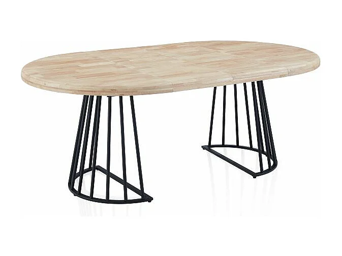 Mesa redonda extensible Meztil Negro - Roble