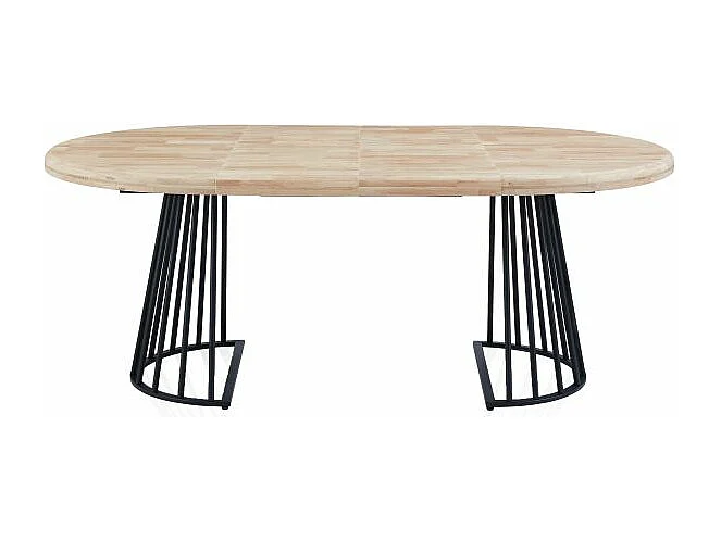 Mesa redonda extensible Meztil Negro - Roble