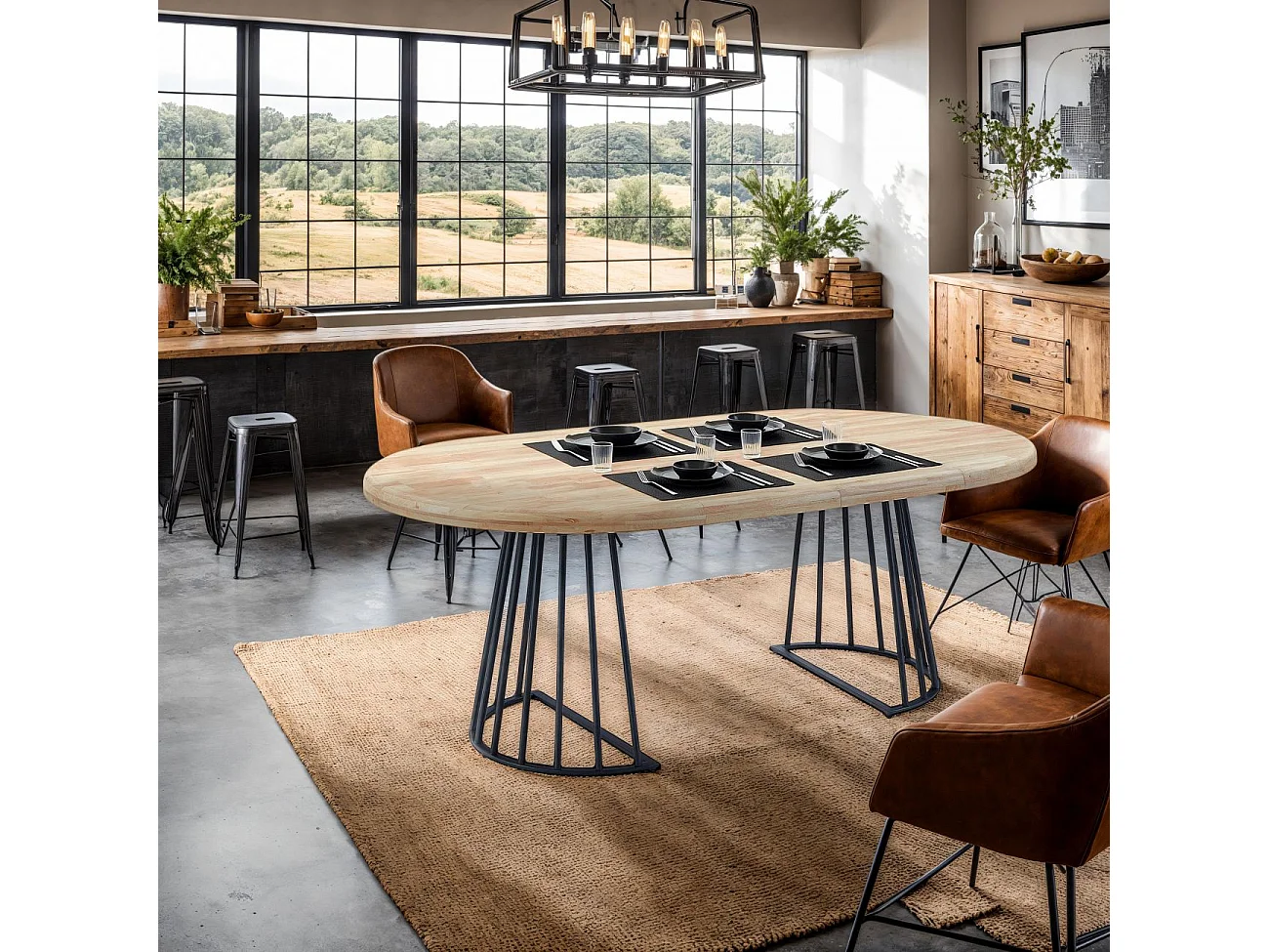 Mesa redonda extensível Meztil