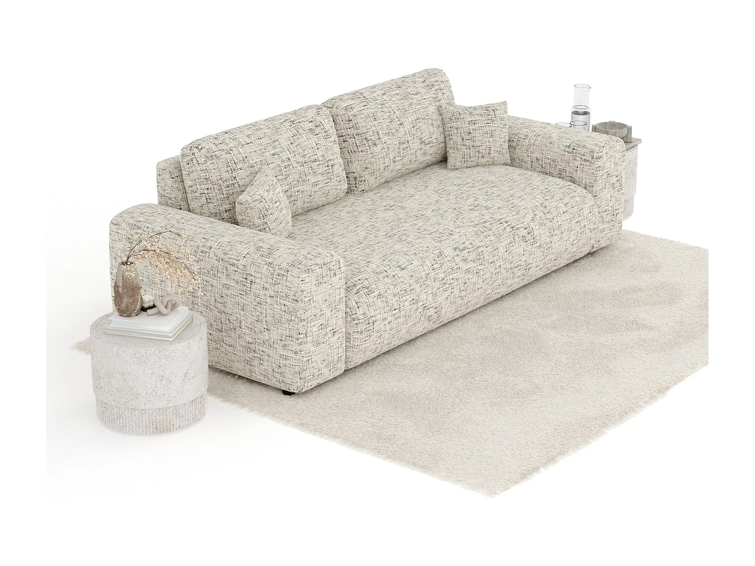 Canapé en toile tissée Zanzibar - 3 places - beige mélangé