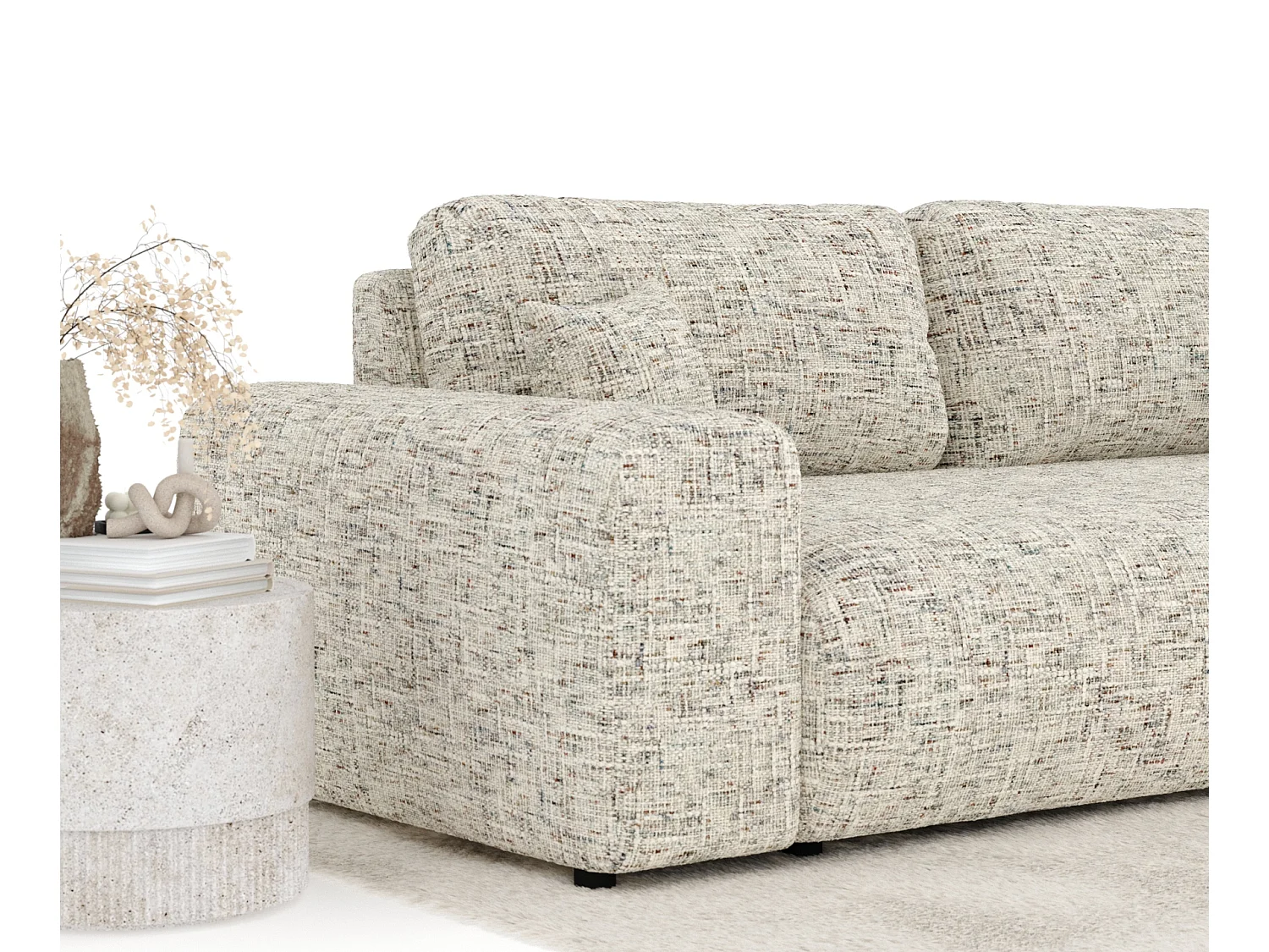 Canapé en toile tissée Zanzibar - 3 places - beige mélangé