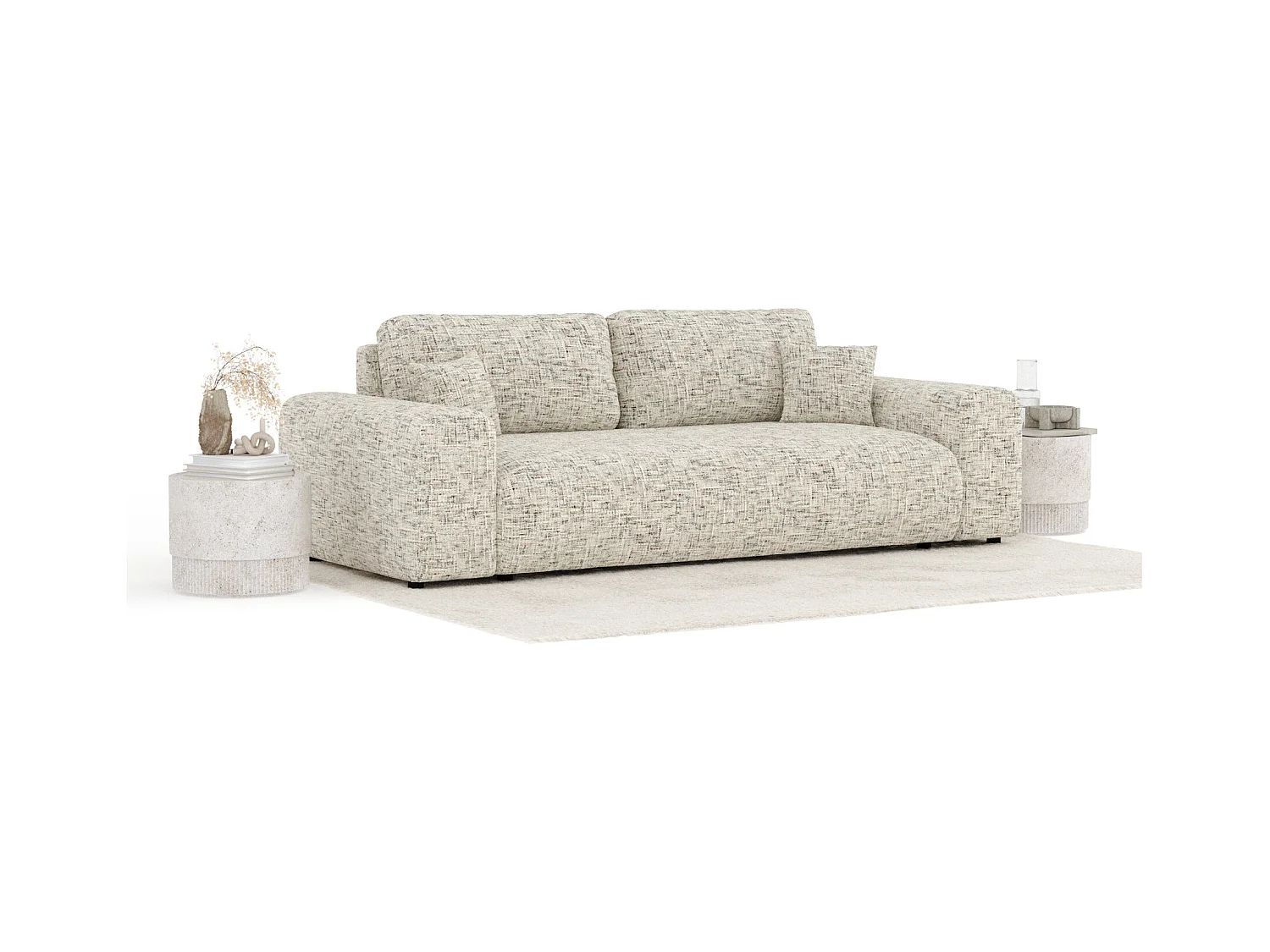 Sofa aus Webstoff Zanzibar - Drei-Personen - beige melange