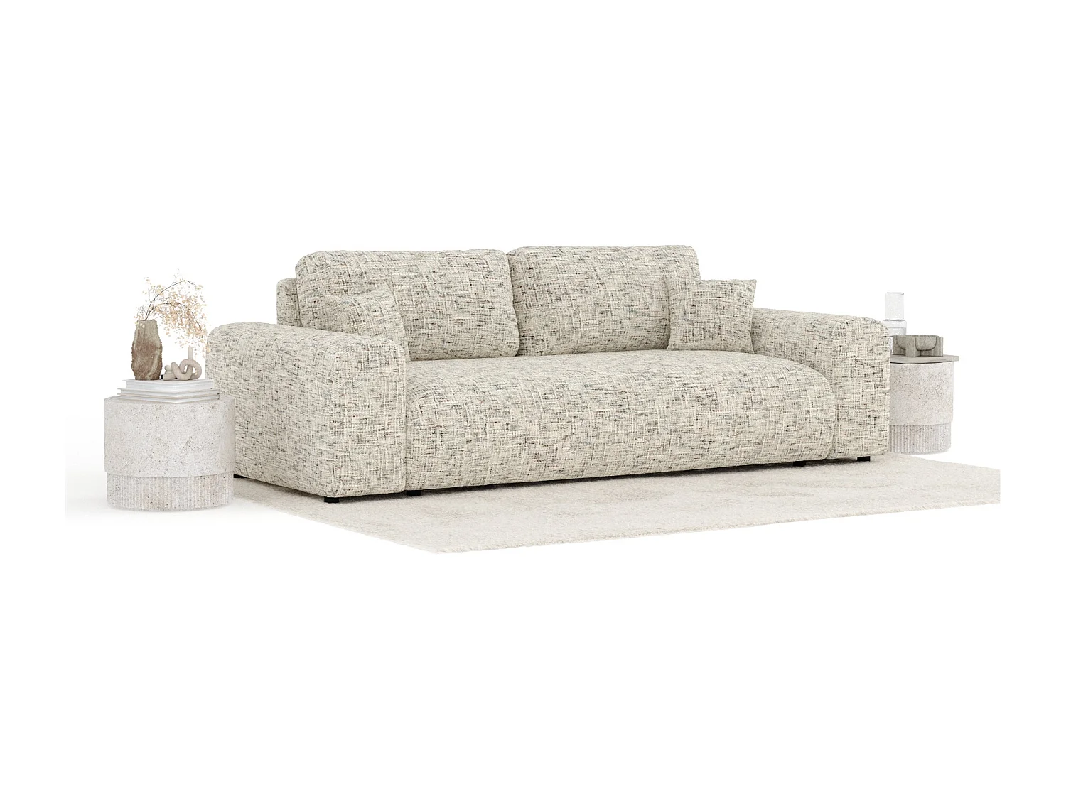 Canapé en toile tissée Zanzibar - 3 places - beige mélangé