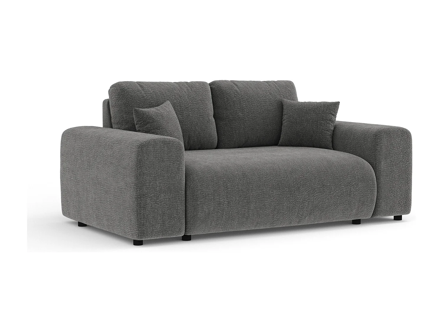 Canapé en tissu chenille Zanzibar - 2 places - gris