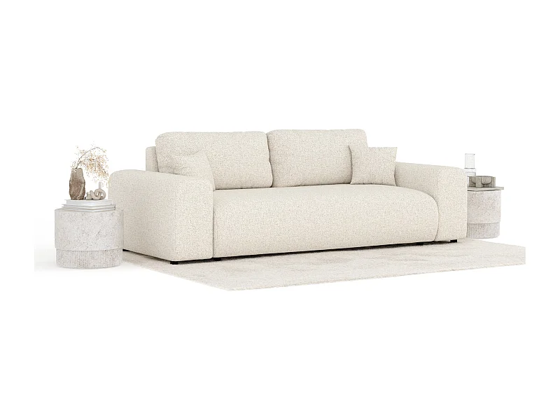 Sofa aus Boucle-Stoff Zanzibar - Drei-Personen - hellbeige