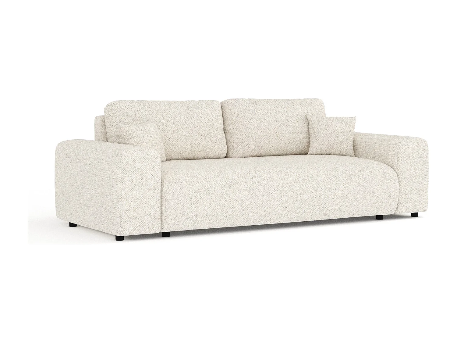 Canapé en tissu bouclette Zanzibar - 3 places - beige clair