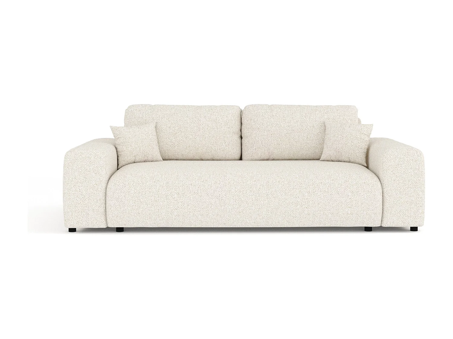 Canapé en tissu bouclette Zanzibar - 3 places - beige clair