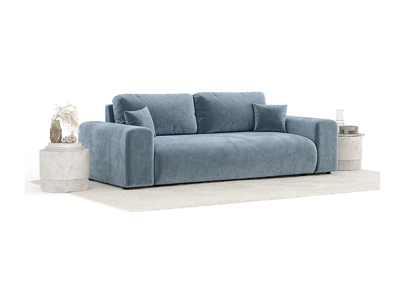 Sofa aus Samtstoff Zanzibar - Drei-Personen - blau