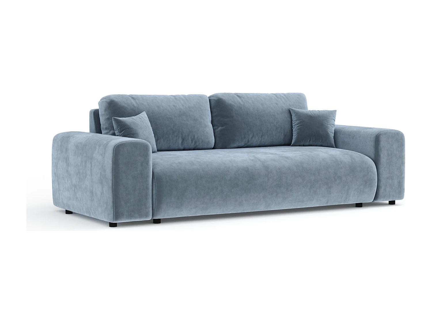 Canapé en tissu velours Zanzibar - 3 places - bleu