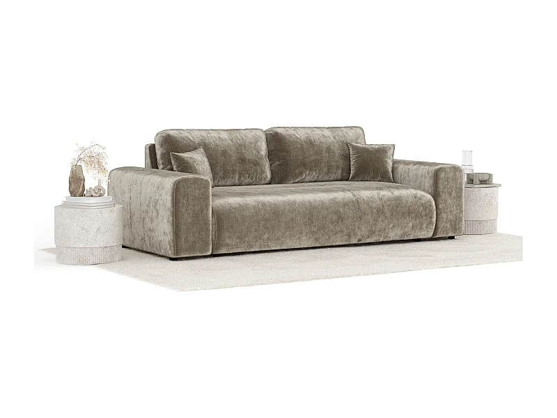 Sofa aus Chenille-Stoff Zanzibar - Drei-Personen - beige