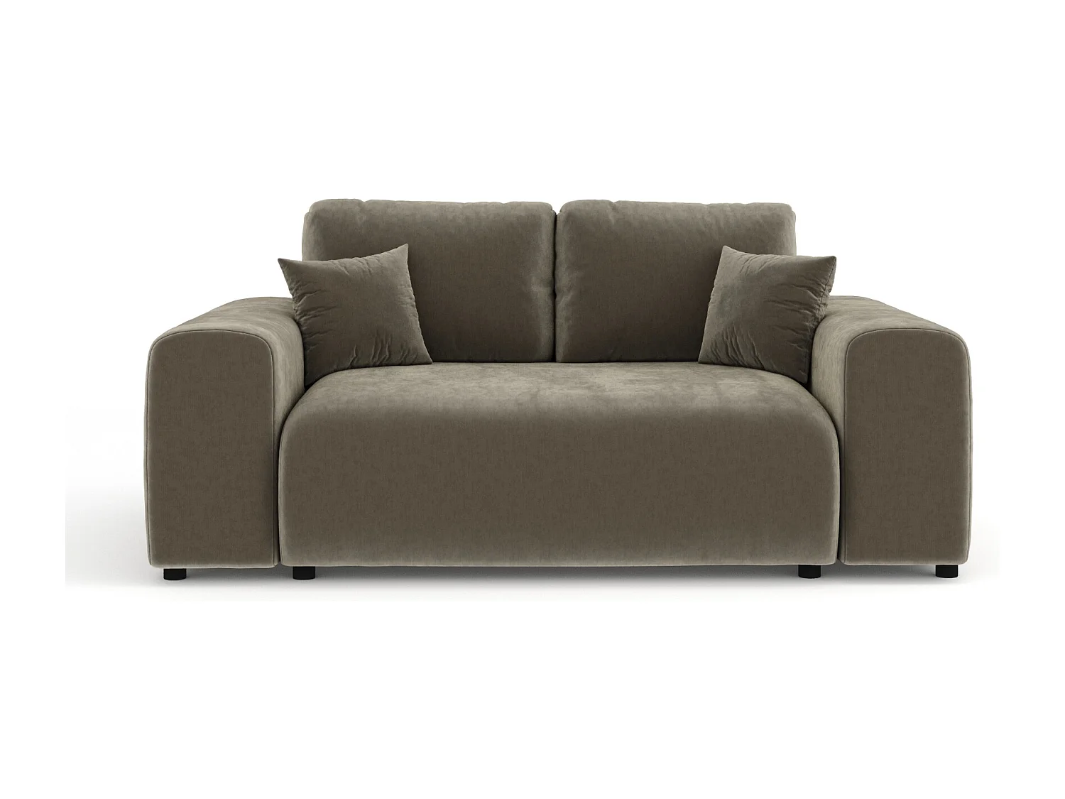 Canapé en tissu velours Zanzibar - 2 places - taupe