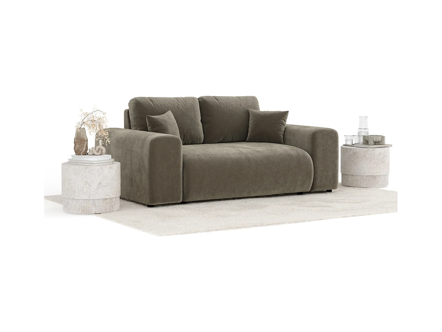 Sofa aus Samtstoff Zanzibar - Zwei-Personen - taupe