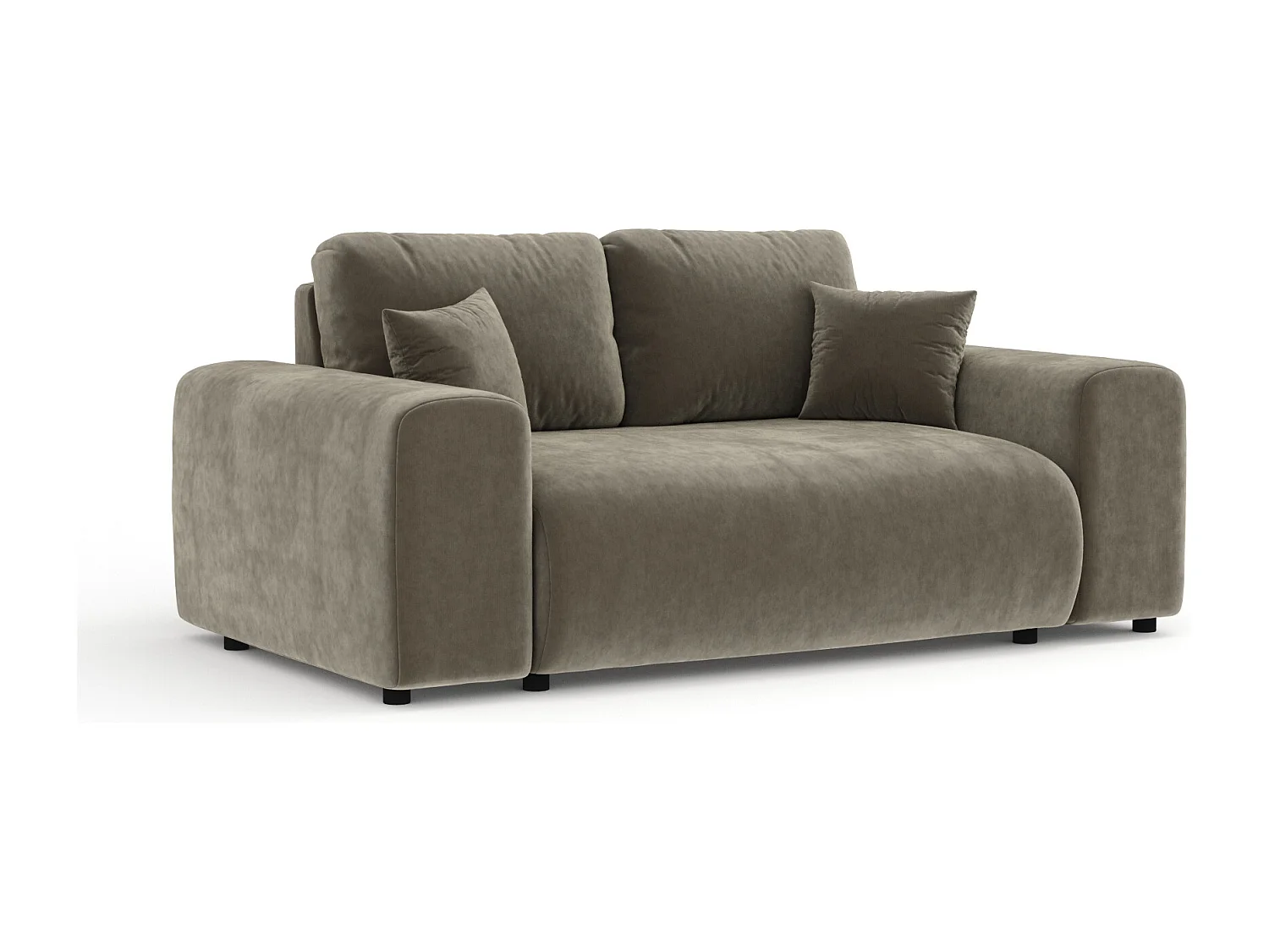 Canapé en tissu velours Zanzibar - 2 places - taupe