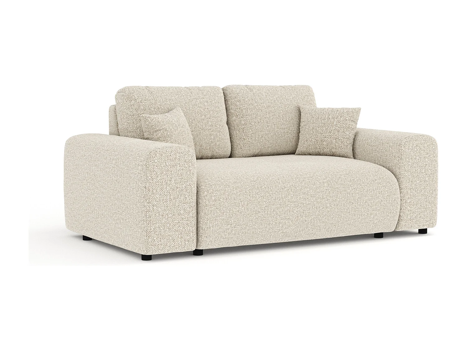 Canapé en tissu bouclette Zanzibar - 2 places - beige