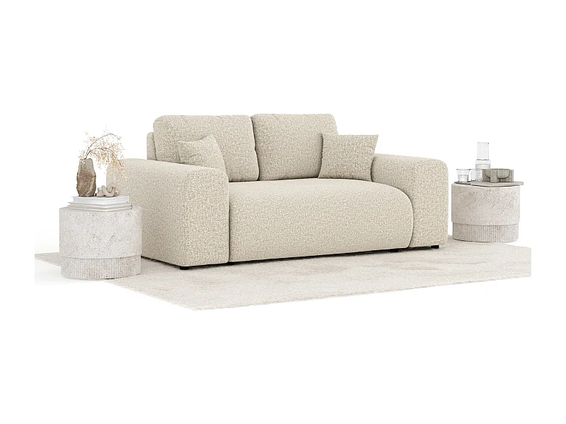 Bank van boucle stof Zanzibar - 2 plaatsen - beige
