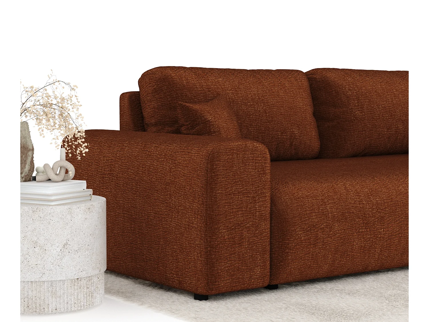 Canapé en tissu chenille Zanzibar - 3 places - couleur cuivre