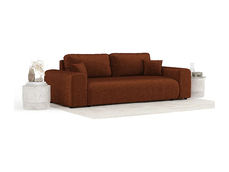 Canapé en tissu chenille Zanzibar - 3 places - couleur cuivre