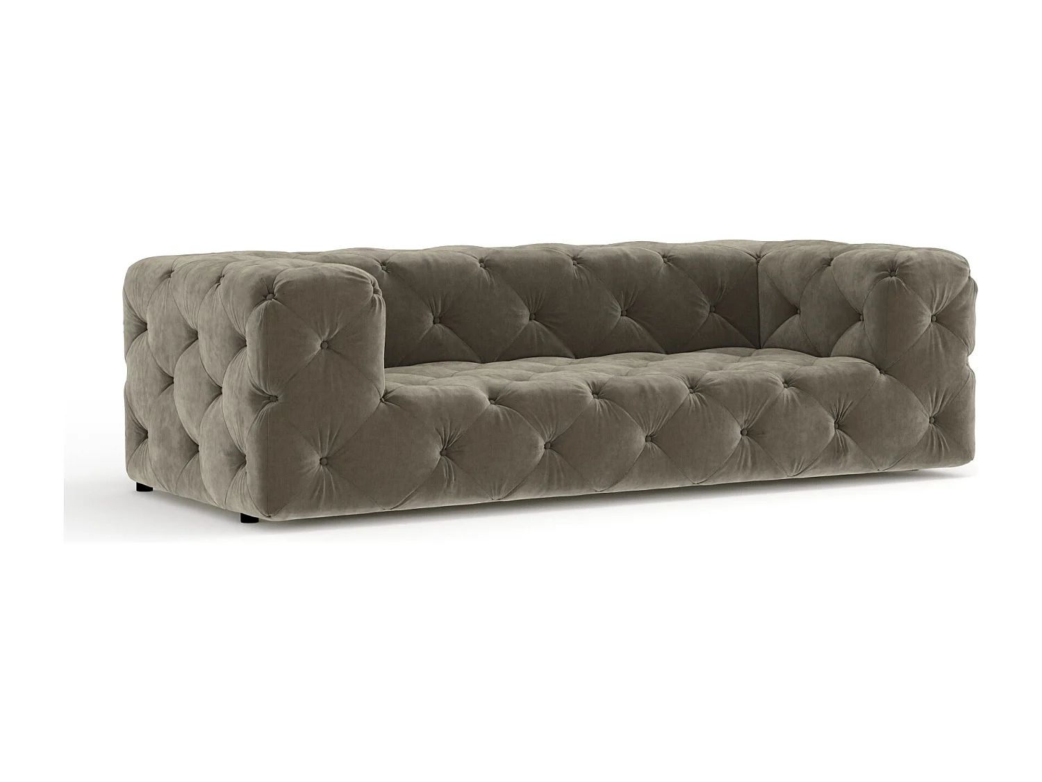 Canapé Cosimo - velours - 3 places - taupe