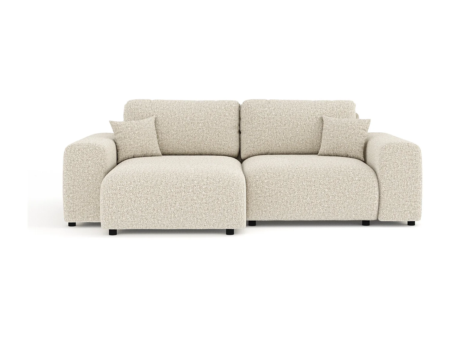 Canapé d'angle en tissu bouclette Zanzibar - 4 places - beige