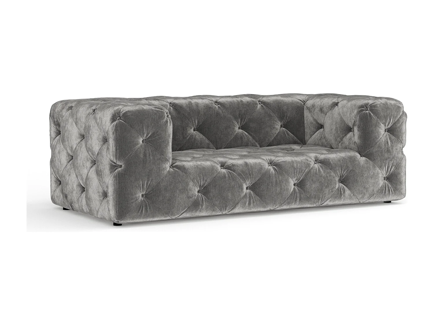 Canapé Cosimo - chenille - 2 places - gris