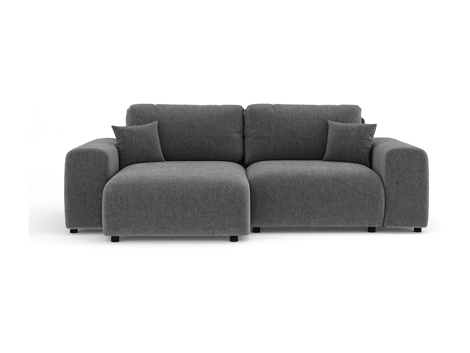 Canapé d'angle en tissu chenille Zanzibar - 4 places - gris