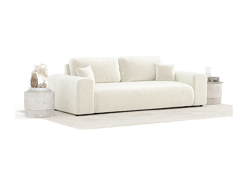 Sofa aus Samtstoff Zanzibar - Drei-Personen - creme