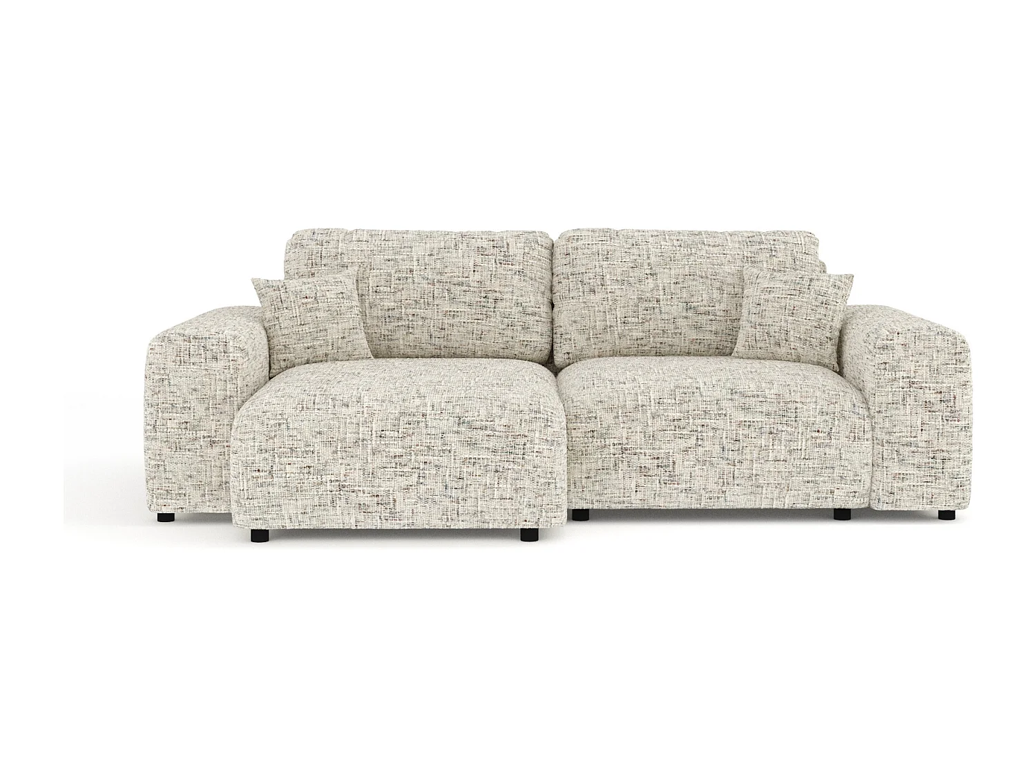 Canapé d'angle en toile tissée Zanzibar - 4 places - beige mélangé