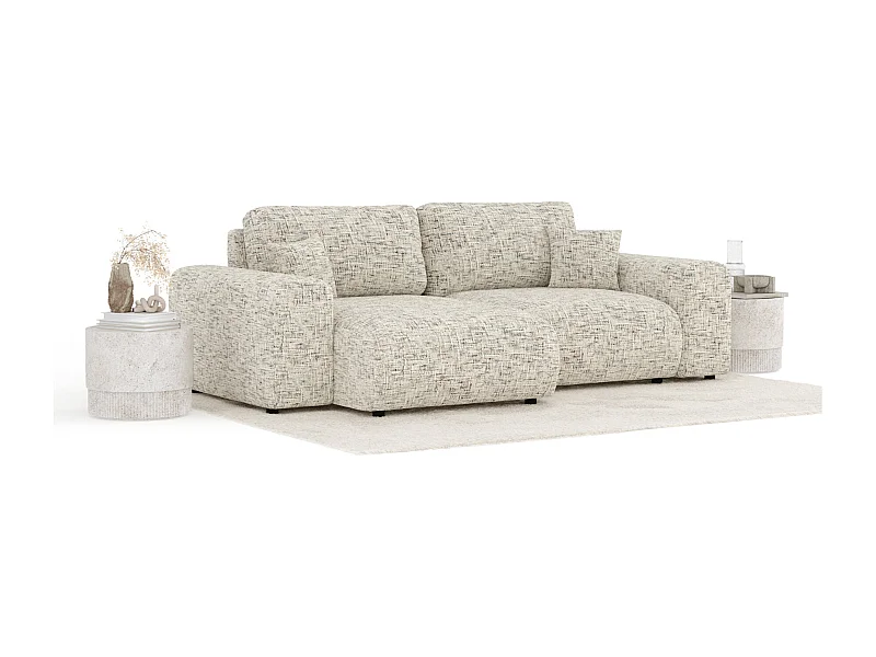 Canapé d'angle en toile tissée Zanzibar - 4 places - beige mélangé