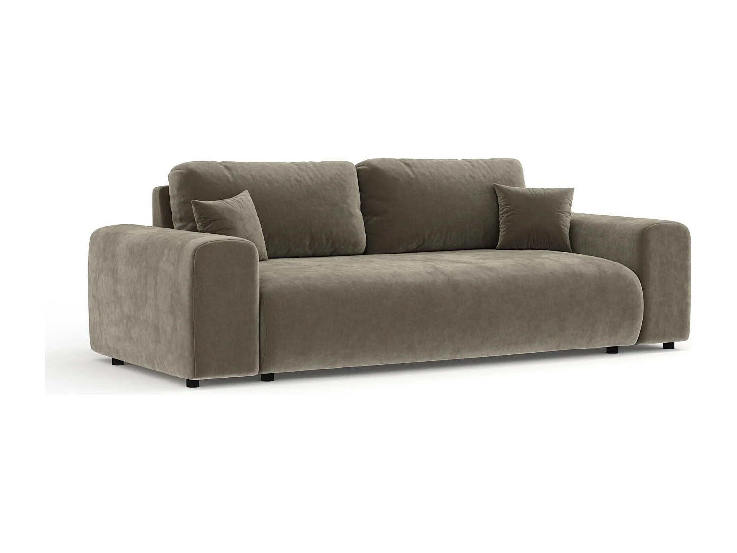 Canapé en tissu velours Zanzibar - 3 places - taupe