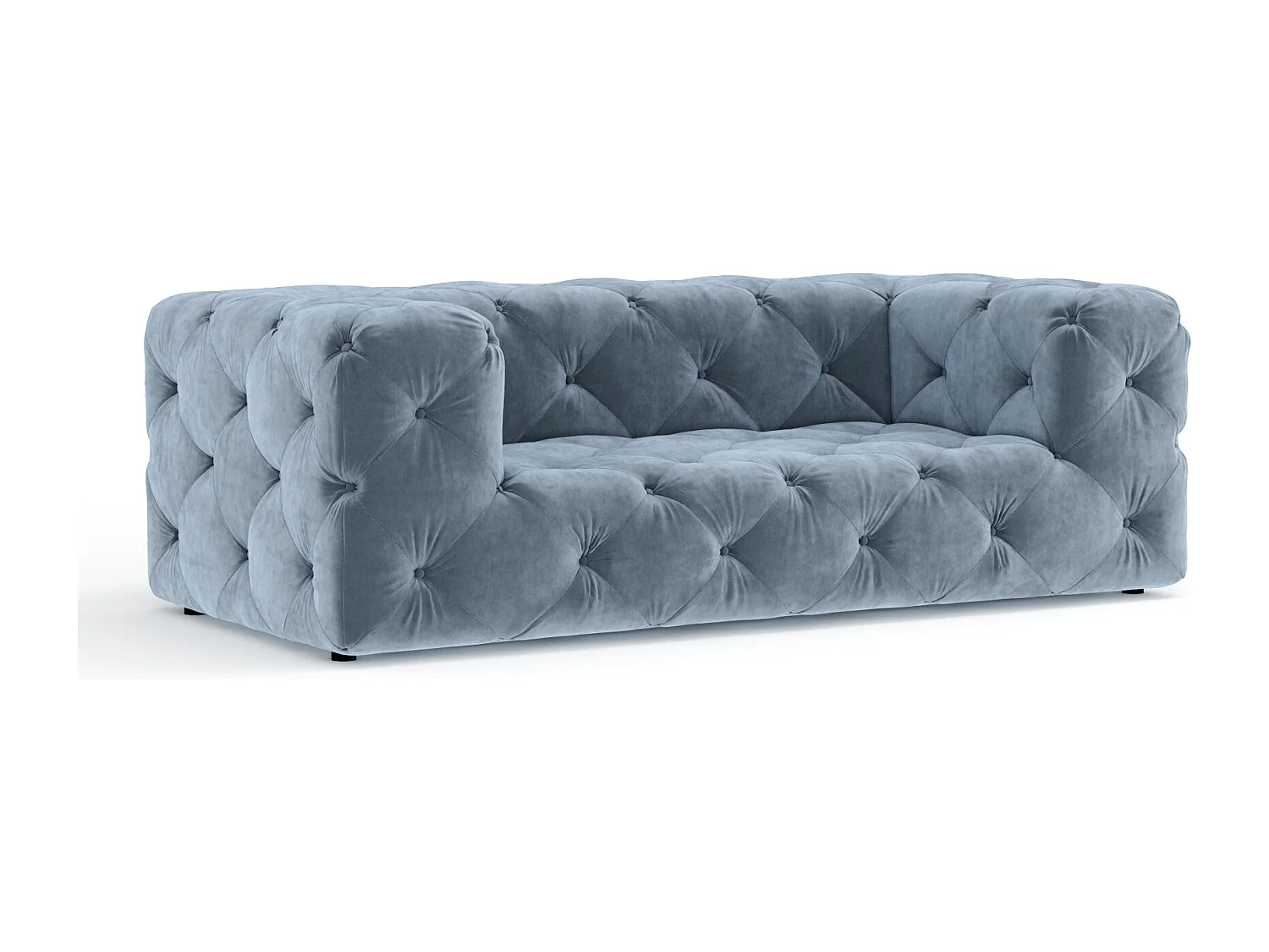 Canapé Cosimo - velours - 2 places - bleu