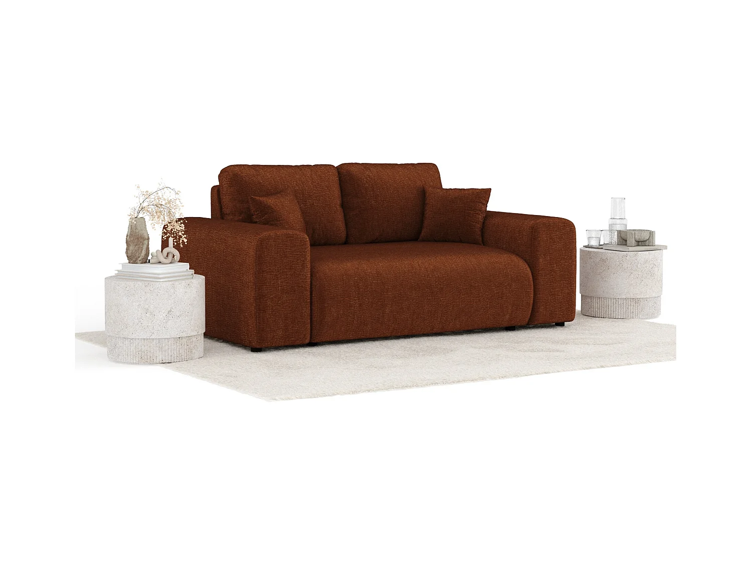 Sofa aus Chenille-Stoff Zanzibar - Zwei-Personen - kupferfarbe