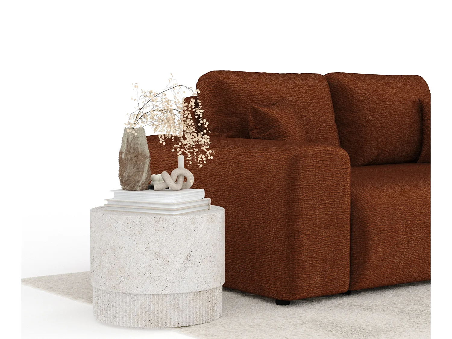 Canapé en tissu chenille Zanzibar - 2 places - couleur cuivre