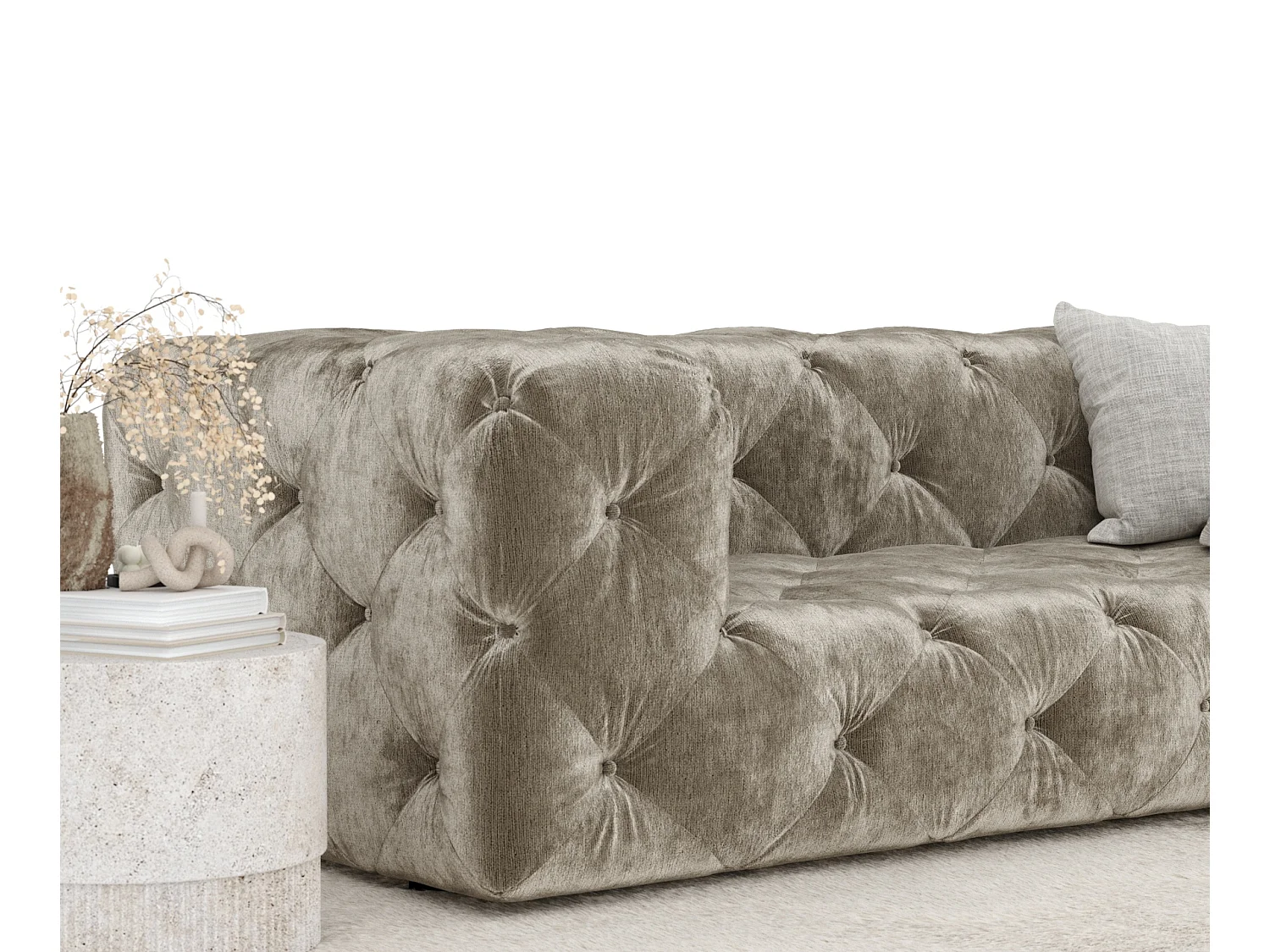 Canapé Cosimo - chenille - 3 places - beige