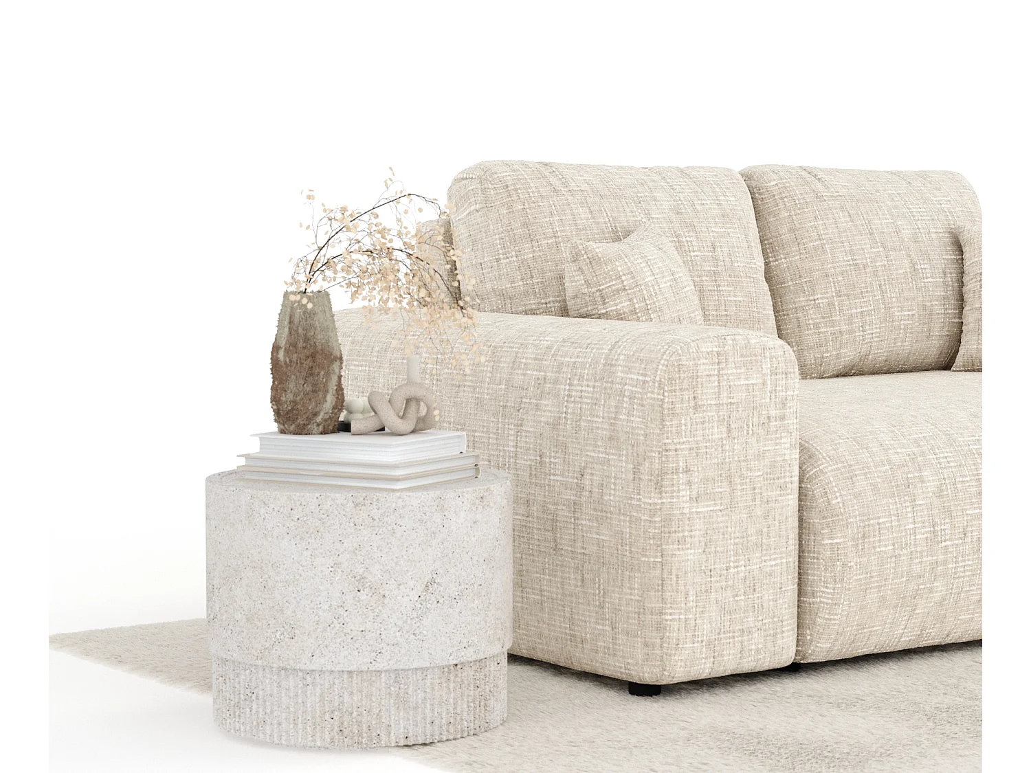 Canapé en toile tissée Zanzibar - 2 places - creme