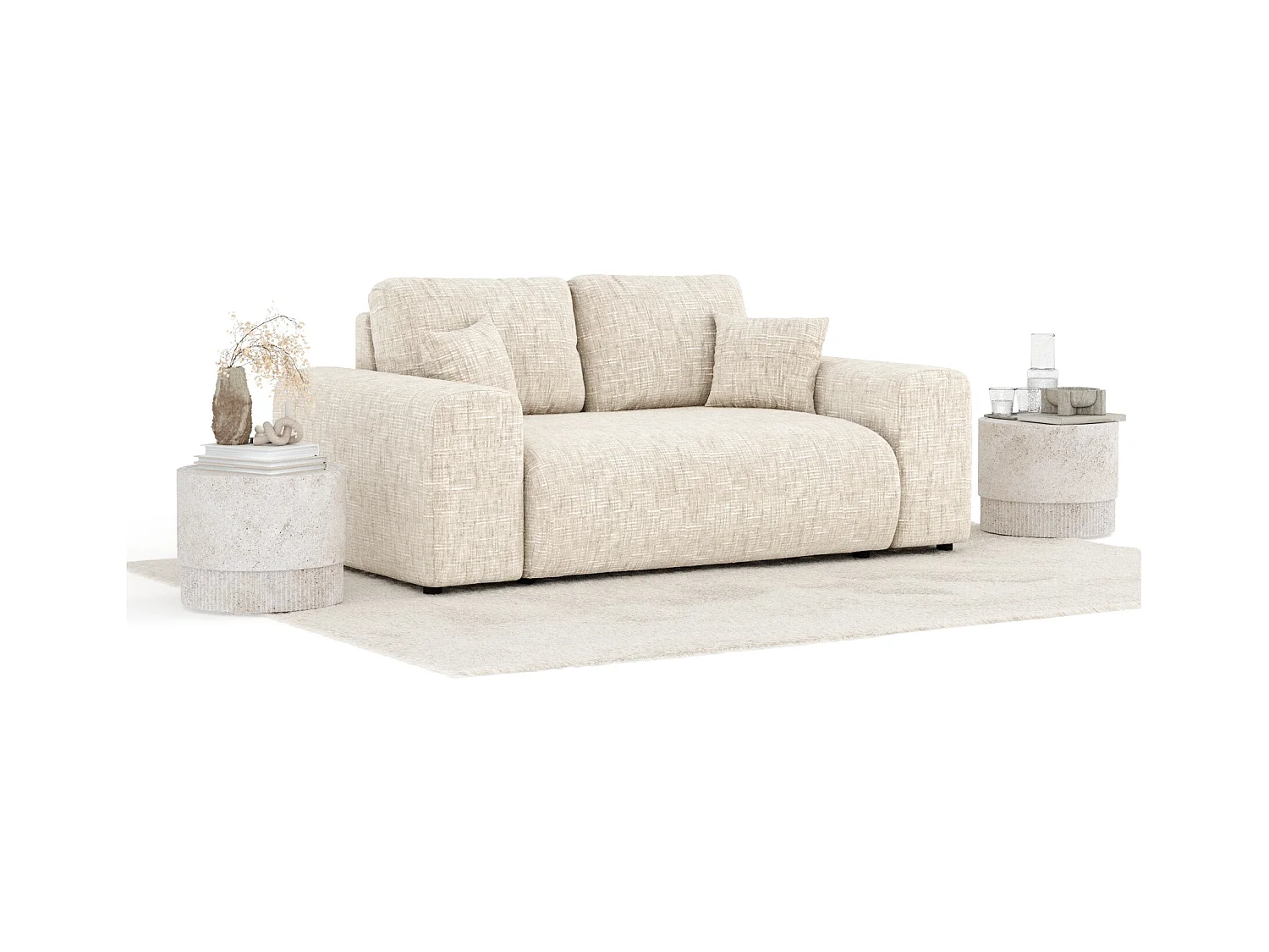 Sofa aus Webstoff Zanzibar - Zwei-Personen - creme