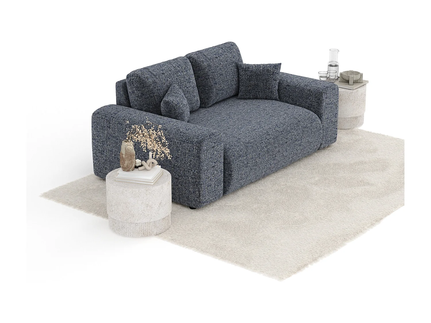 Canapé en toile tissée Zanzibar - 2 places - bleu marine