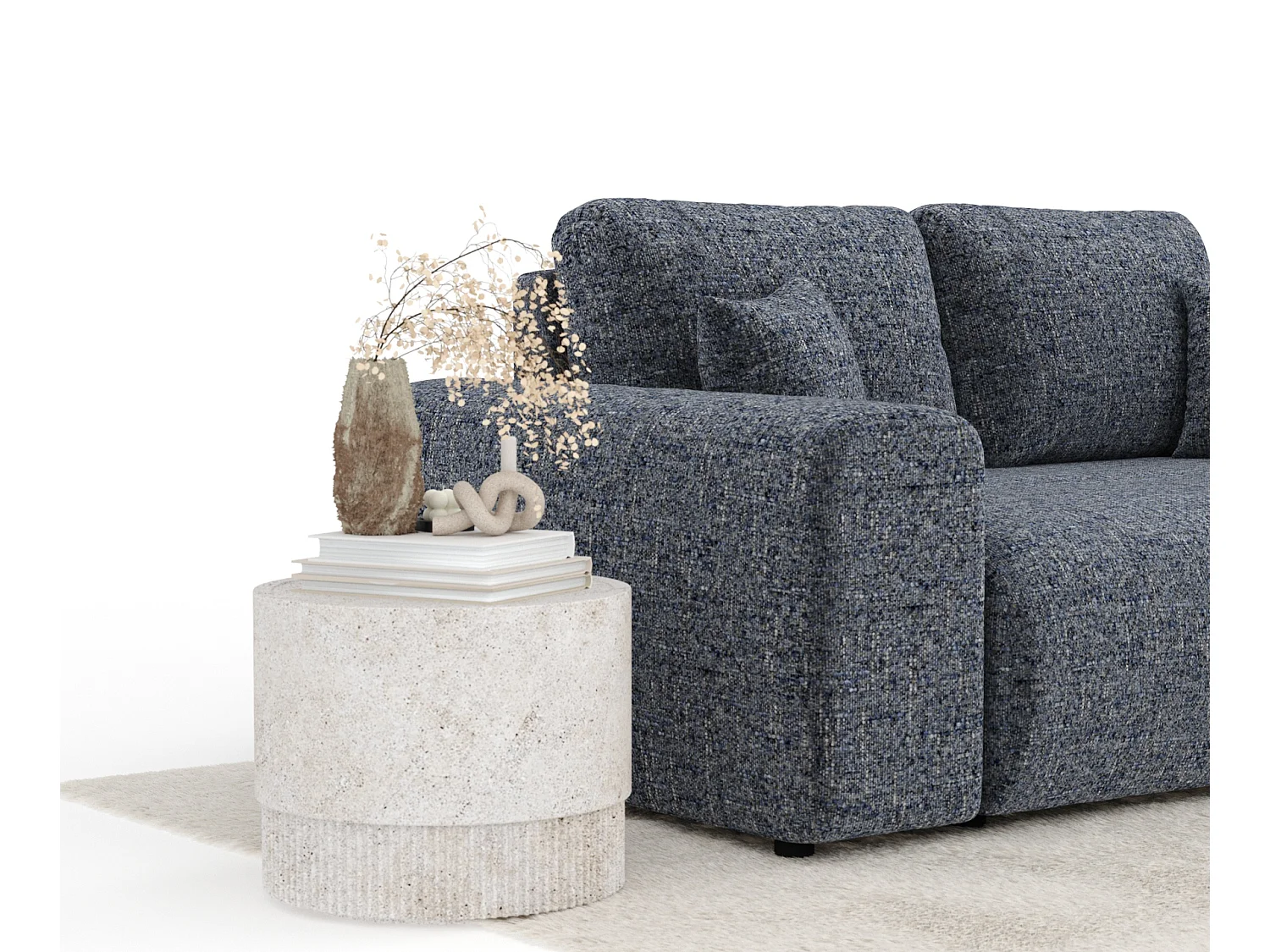 Canapé en toile tissée Zanzibar - 2 places - bleu marine