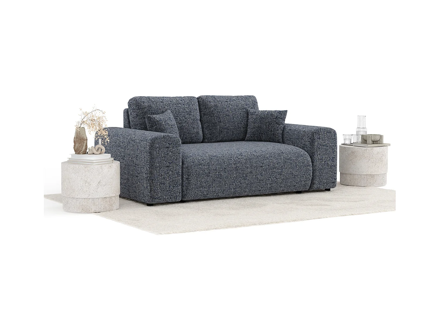 Sofa aus Webstoff Zanzibar - Zwei-Personen - marineblau