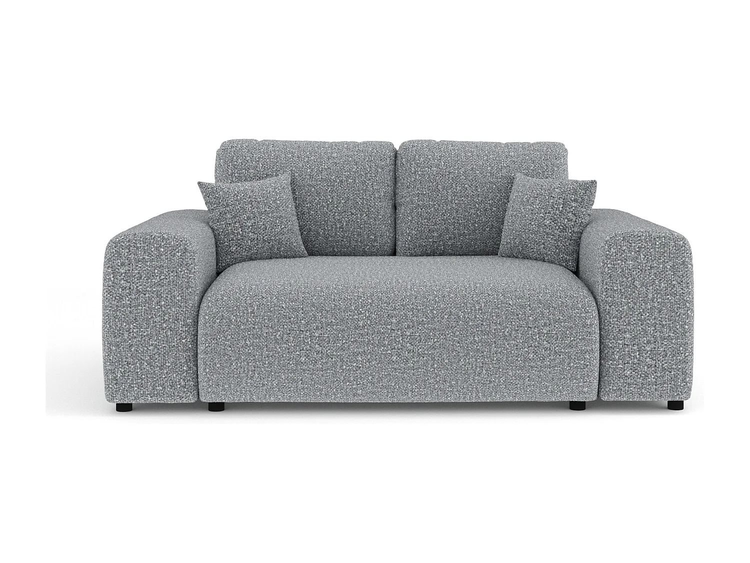 Canapé en tissu bouclette Zanzibar - 2 places - gris