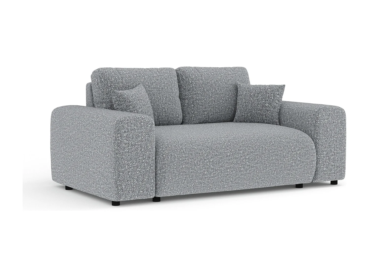 Canapé en tissu bouclette Zanzibar - 2 places - gris