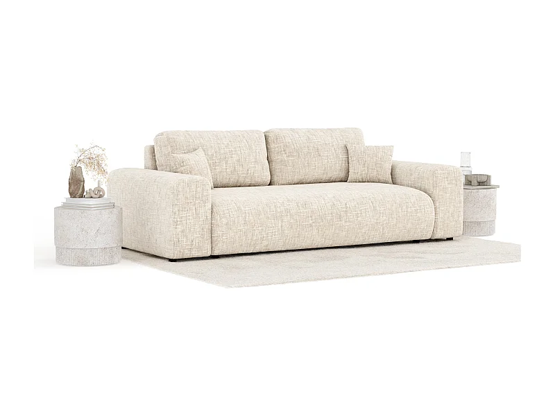 Canapé en toile tissée Zanzibar - 3 places - creme