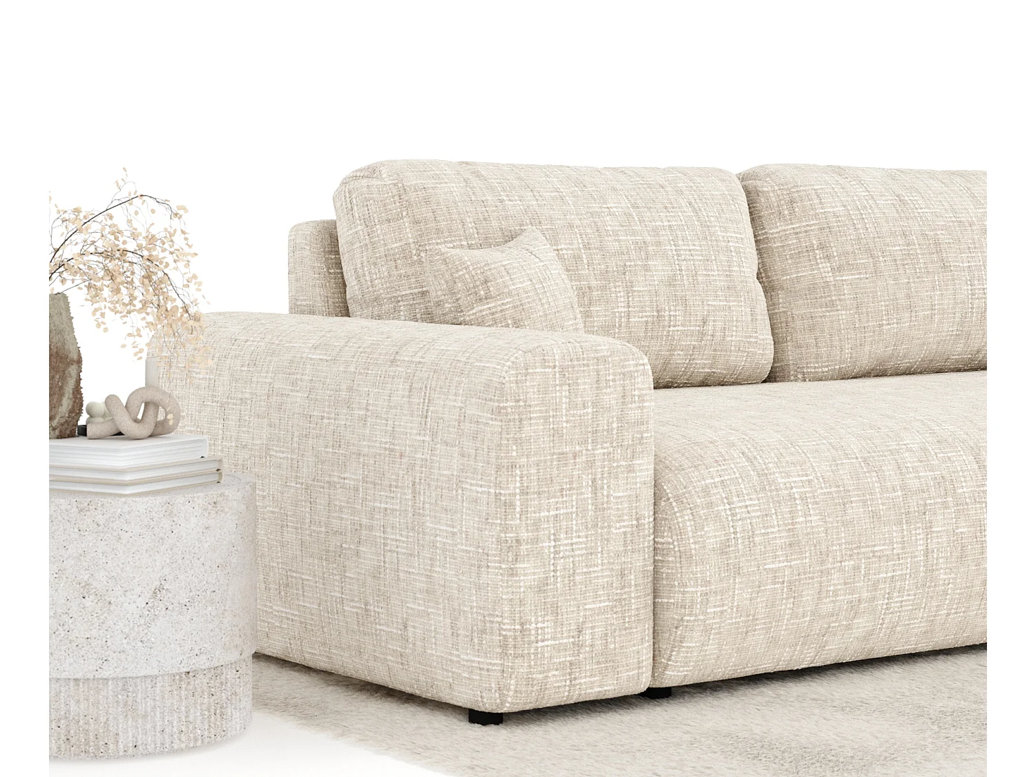 Canapé en toile tissée Zanzibar - 3 places - creme