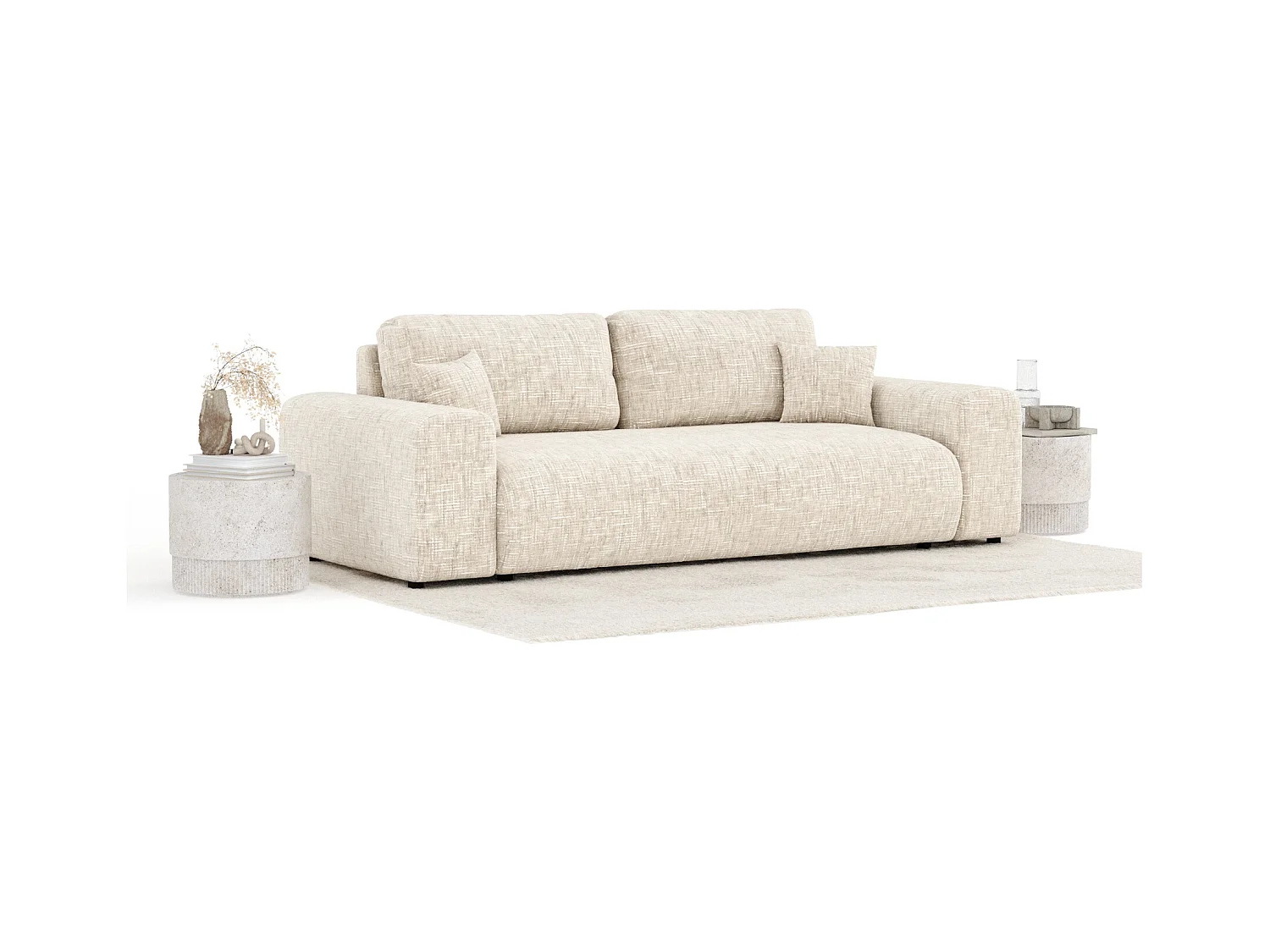Sofa aus Webstoff Zanzibar - Drei-Personen - creme