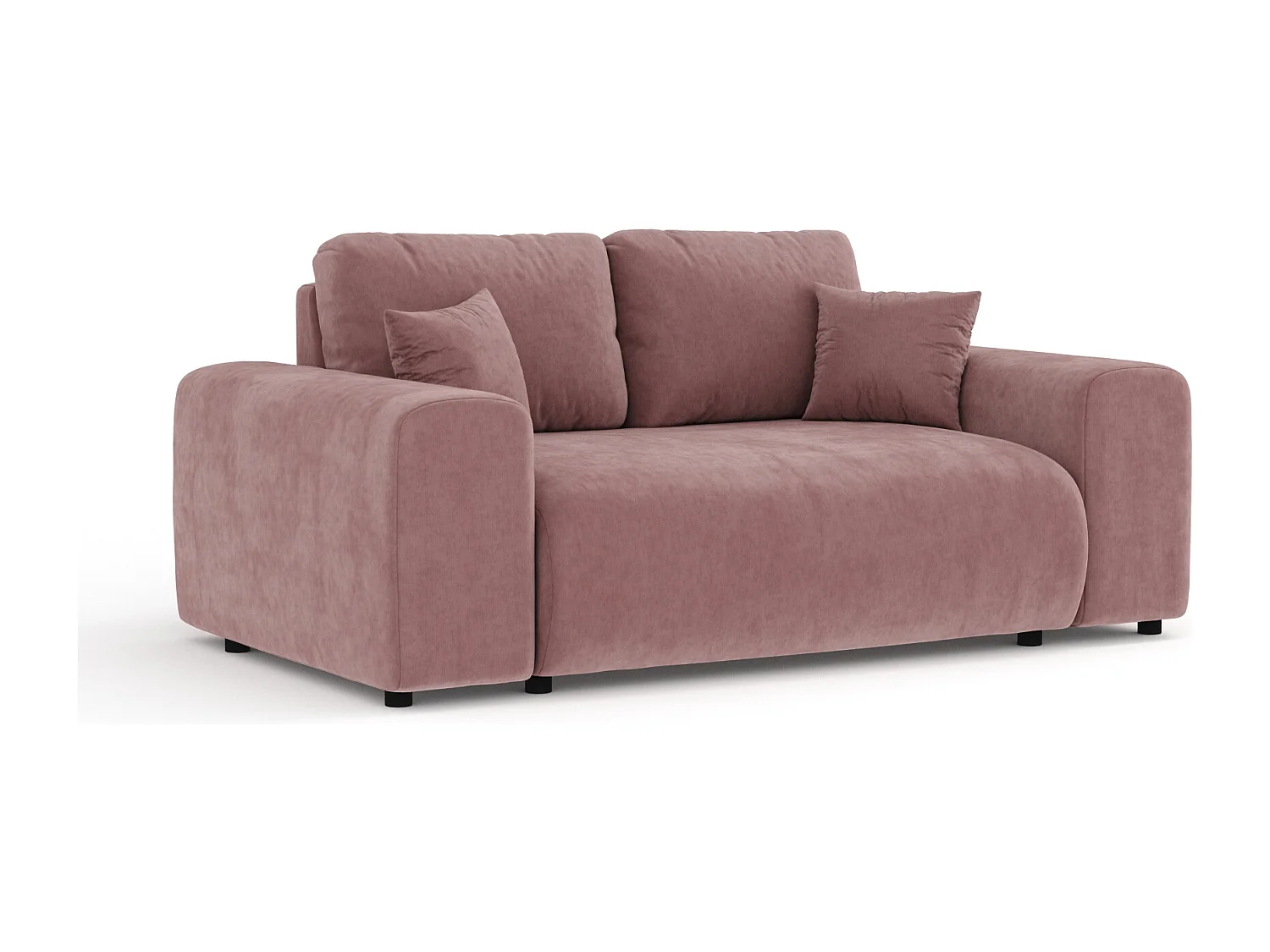 Canapé en tissu velours Zanzibar - 2 places - rose