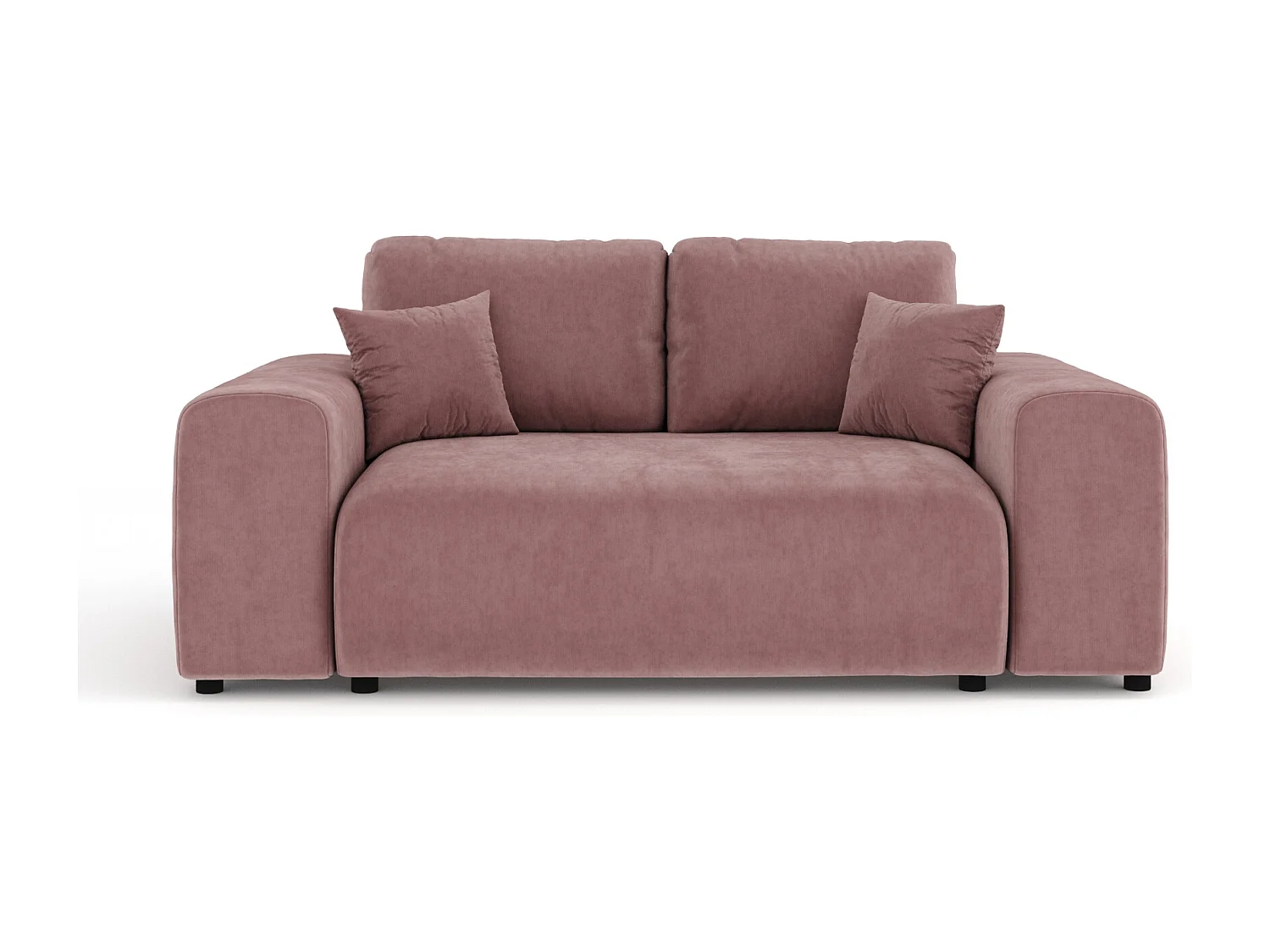 Canapé en tissu velours Zanzibar - 2 places - rose