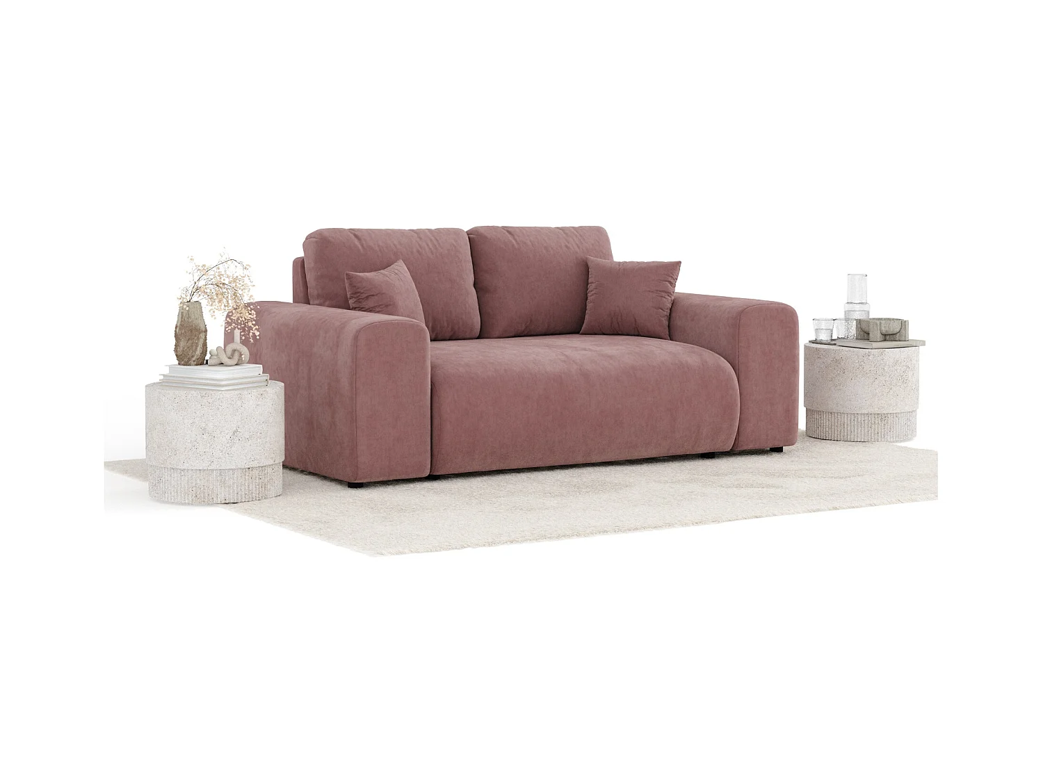 Sofa aus Samtstoff Zanzibar - Zwei-Personen - rosa