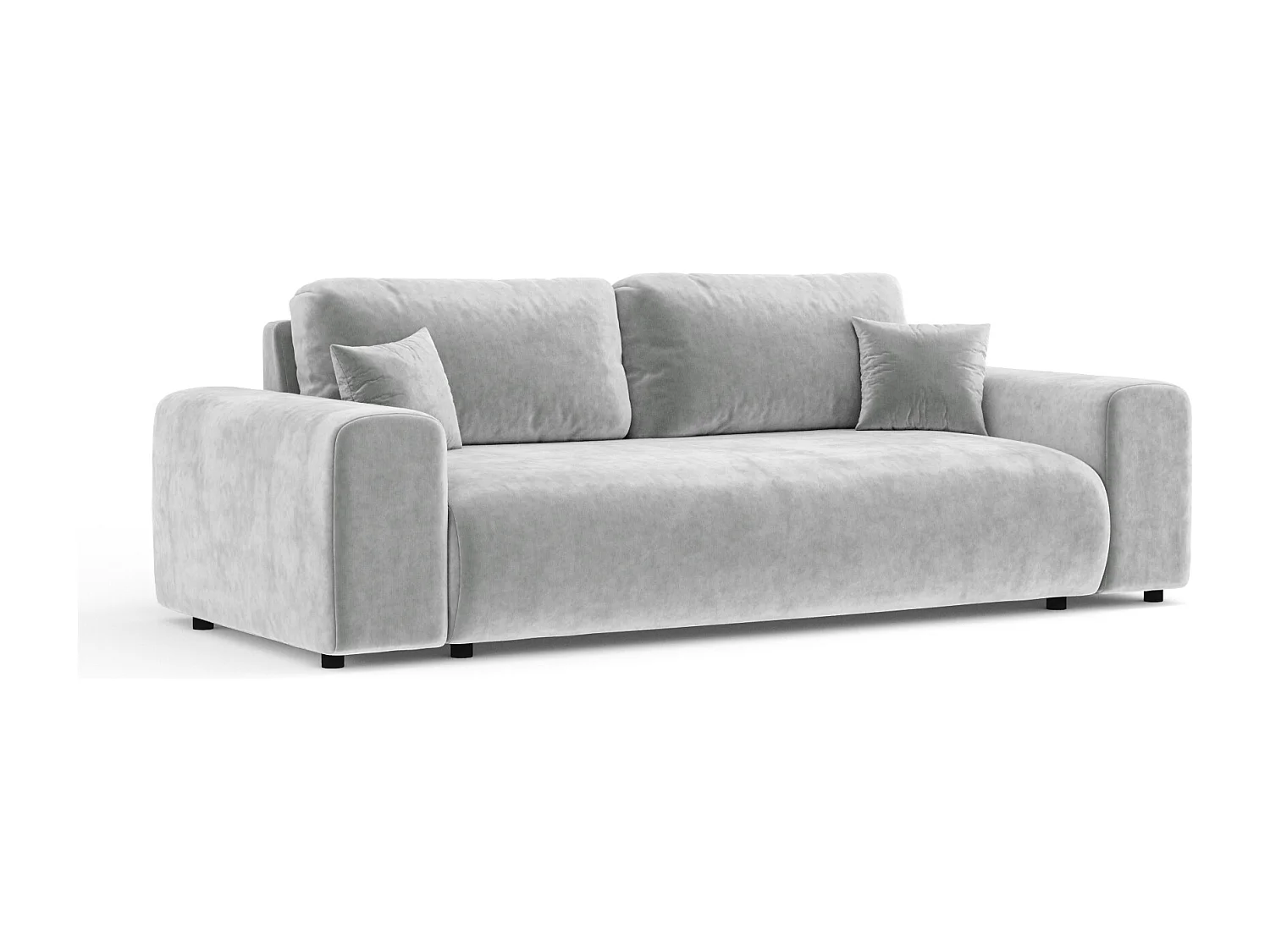 Canapé en tissu velours Zanzibar - 3 places - gris clair